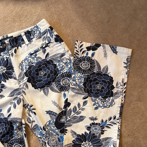 Etcetera Navy and Cream Floral Trousers - Picture 3 of 7